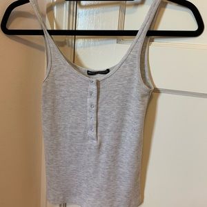 Brandy Melville Ribbed grey tank top